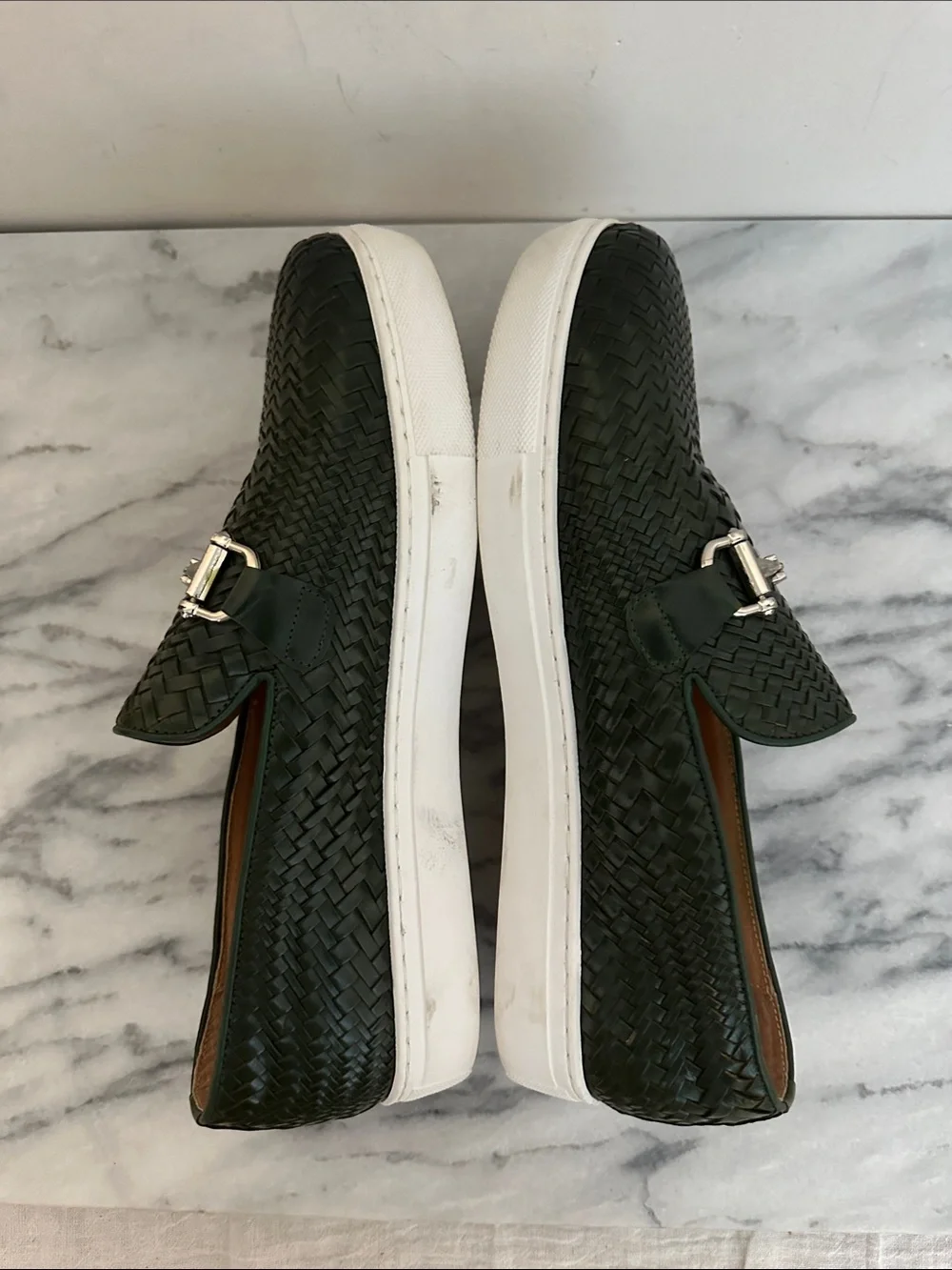 Marc Nolan Green  Woven Horse-Bit Boardwalk Sneakers Sz 10 Mens